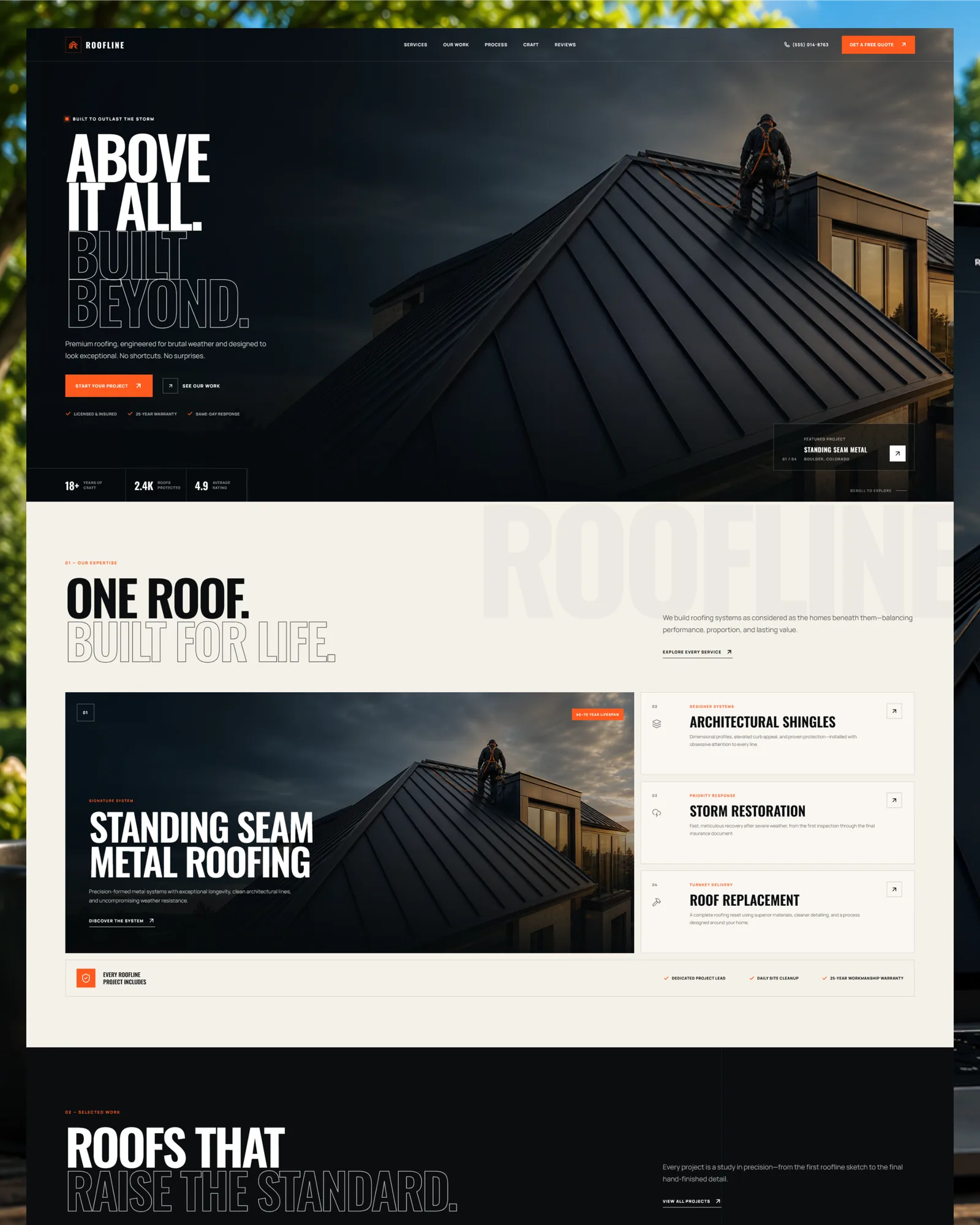 Roofline website preview