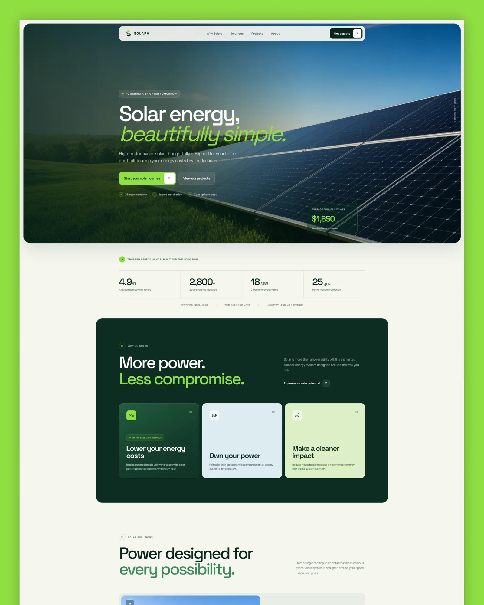 Solara website preview