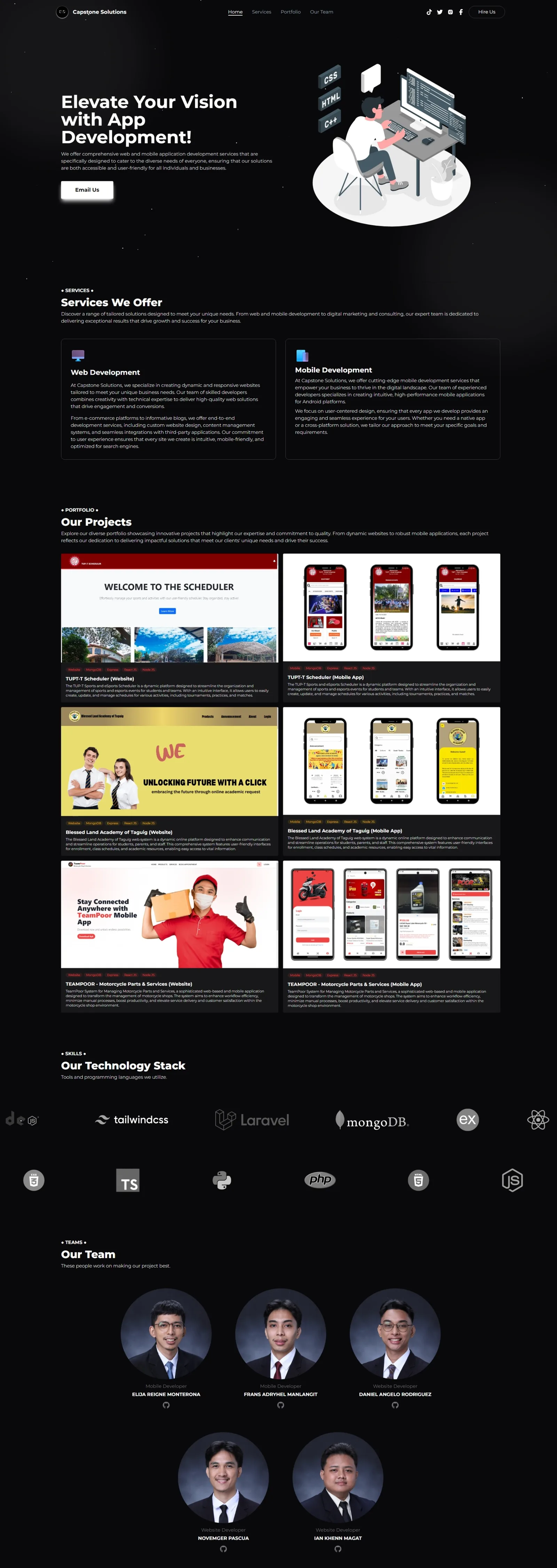 Capstone Solutions website preview