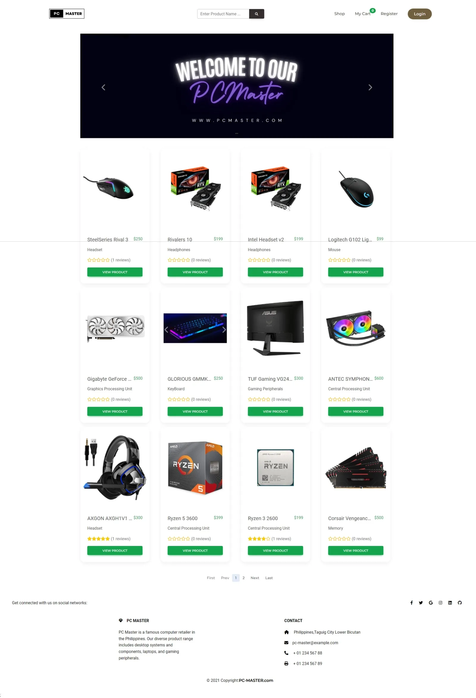 PC Master website preview