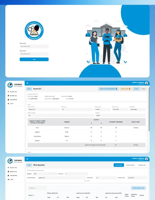 Tapinac School System website preview